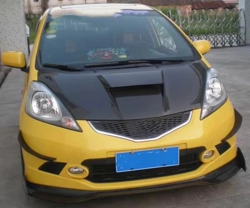 Carbon Fiber Hood for  Fit Jazz 2008-2010 Carbon Fiber Bonnet Hood Engine Cover